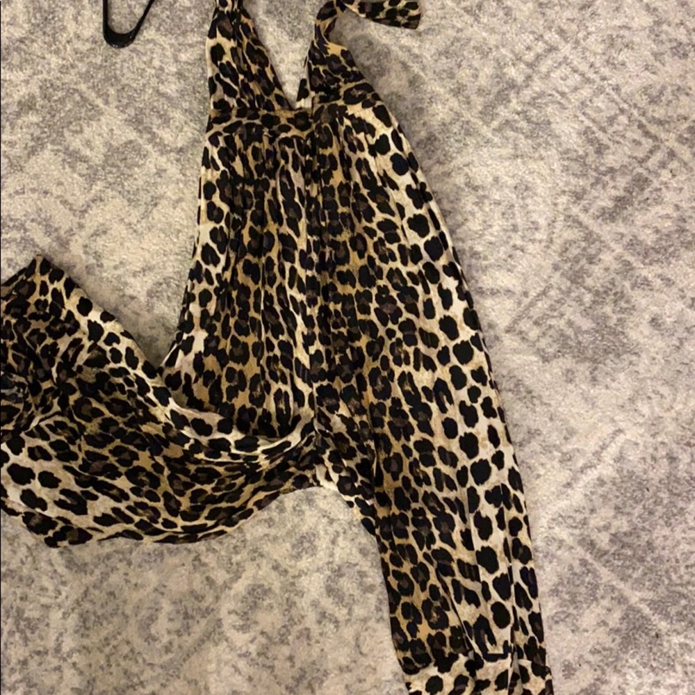 Halter cheetah jumpsuit